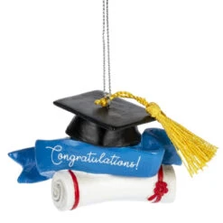 Personalized Graduation Cap Ornament - "Congratulations"