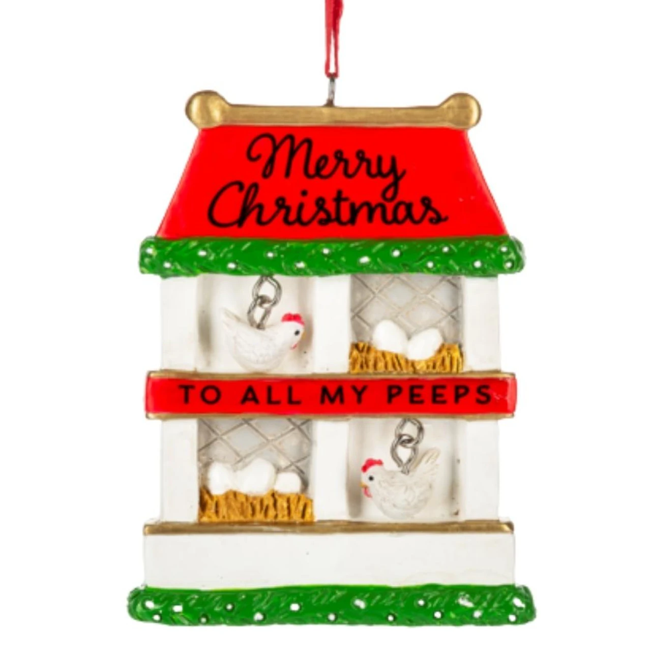 Chicken Coop Ornament - Merry Christmas 3 Chicken Coop Ornament - Merry Christmas