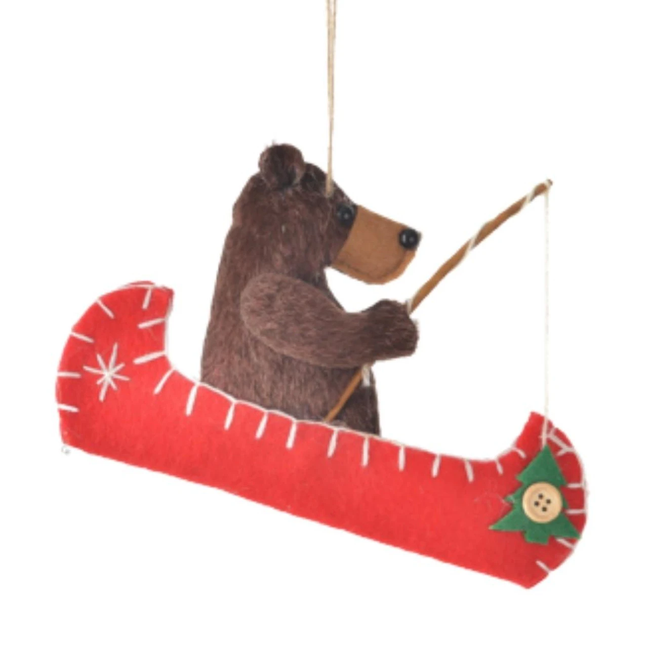 Bear In A Canoe Fishing Ornament 3 Bear In A Canoe Fishing Ornament