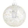 Silver And White Decorative Wedding Cake Icing Ball Ornament