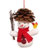 Snowman With Pinecone Hat Ornament -Ornaments Shop 430201 Christian Ulbricht Snowman With Pinecone Hat Ornament 92707.1663012325