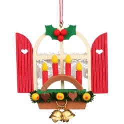 Advent Candles In Window Ornament