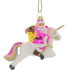 Cody Foster & Co - Pastel Magical Fantastical Xmas Santa Blown Glass Ornament