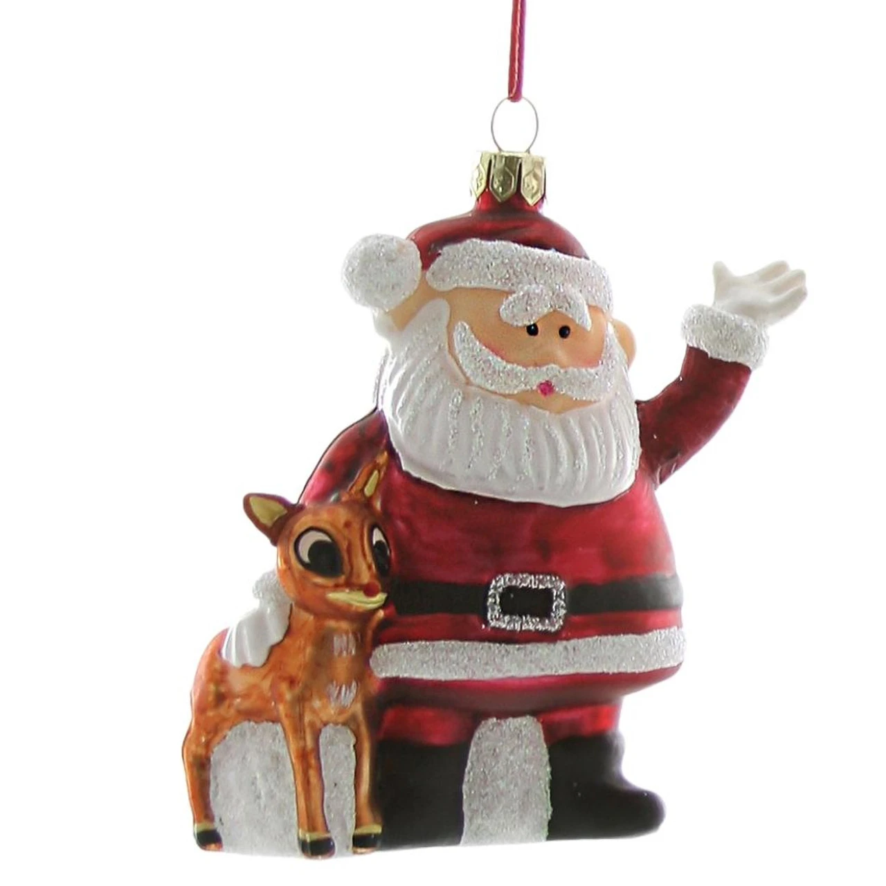 Cody Foster & Co - Retro Santa & Rudolph Blown Glass Ornament 3 Cody Foster & Co - Retro Santa & Rudolph Blown Glass Ornament