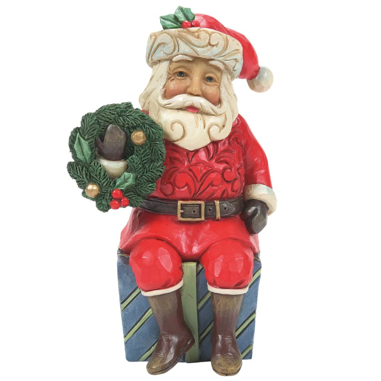 Jim Shore - Heartwood Creek - Mini Santa Sitting On Gifts