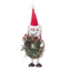 Felt Hedgehog Holding A Wreath Ornament