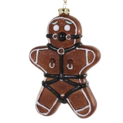 Cody Foster & Co - Naughty Gingerbread Man Blown Glass Ornament