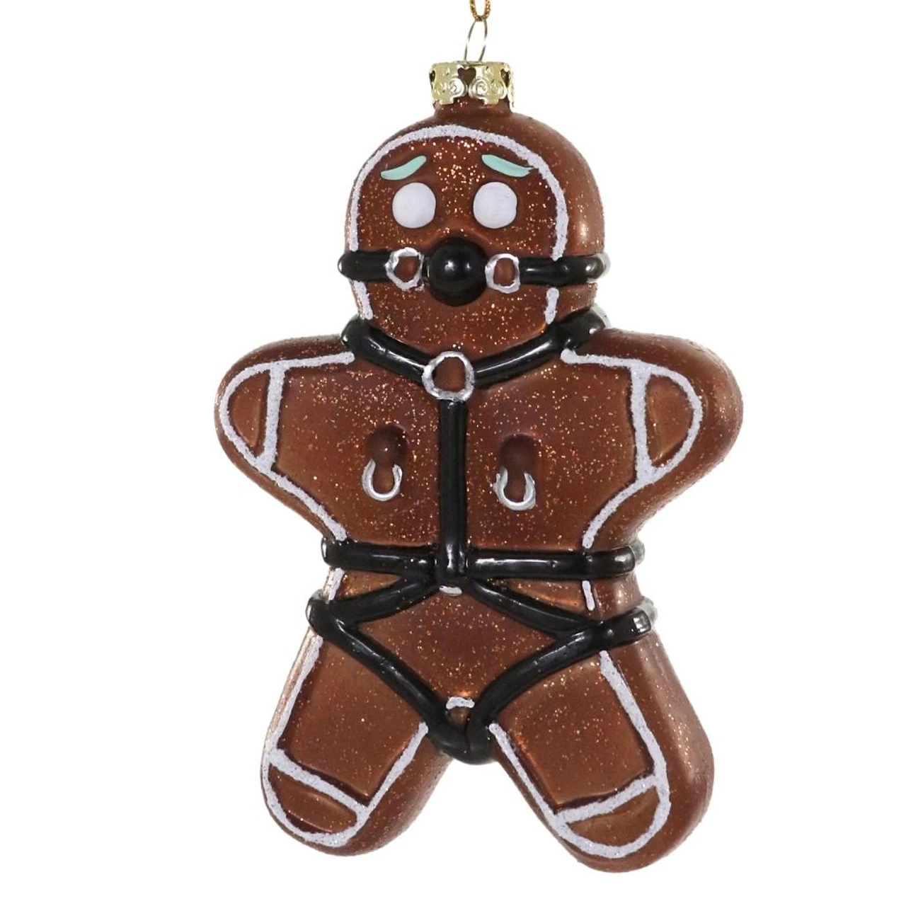 Cody Foster & Co - Naughty Gingerbread Man Blown Glass Ornament 3 Cody Foster & Co - Naughty Gingerbread Man Blown Glass Ornament
