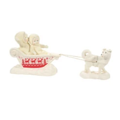 Snowbabies Classics Christmas Memories One Dog Open Sleigh Figurine