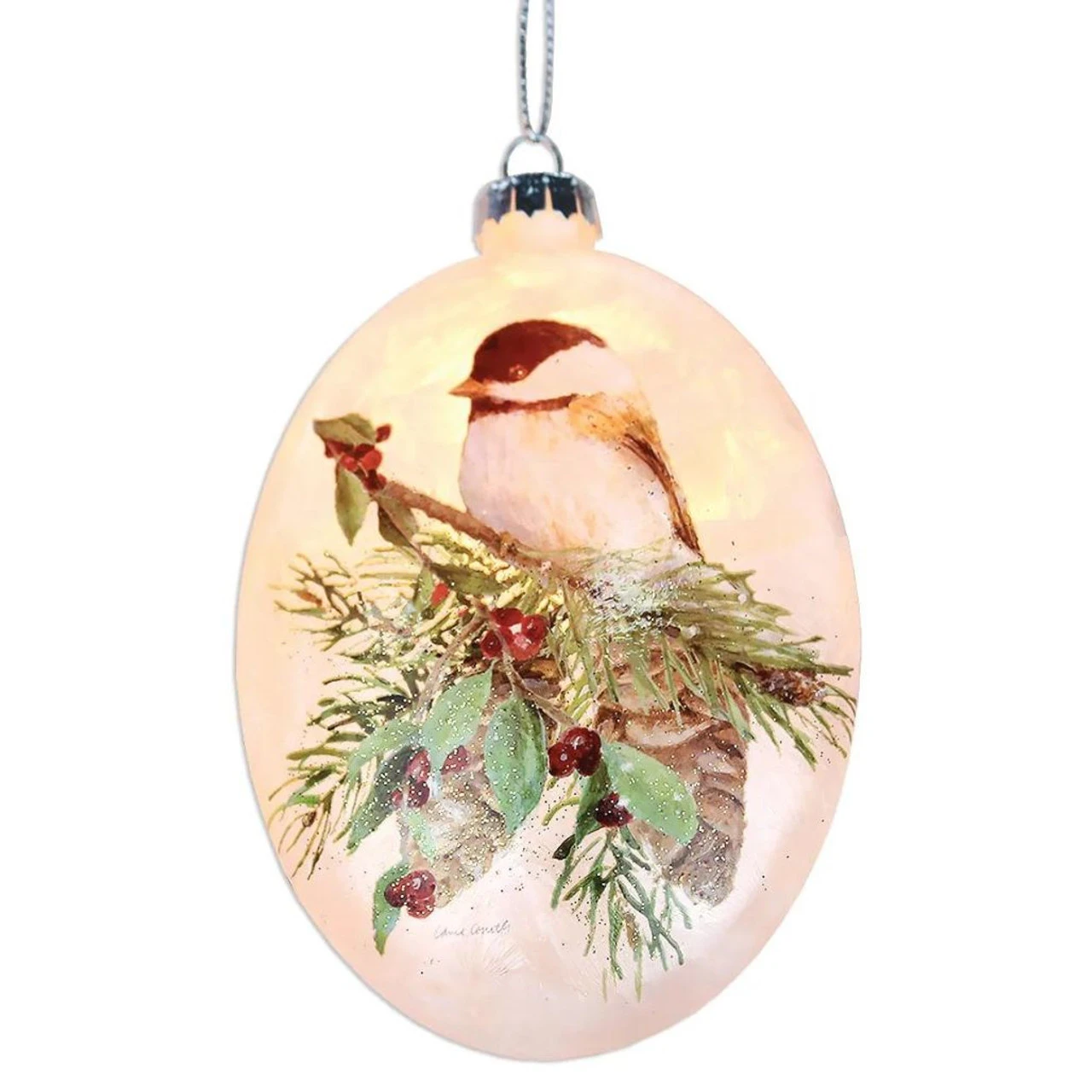 Pine Boughs And Chickadee Ornament 3 Pine Boughs And Chickadee Ornament