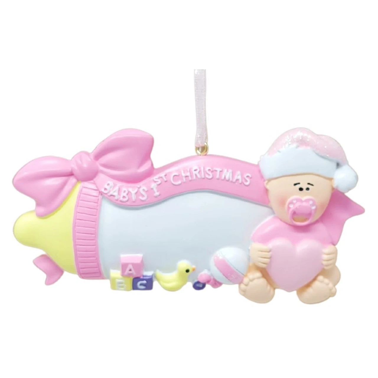 Personalized Baby's First Christmas Pink Bottle Ornament 3 Personalized Baby's First Christmas Pink Bottle Ornament