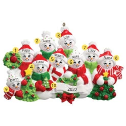 Personalized Snow Family Of 9 Ornament -Ornaments Shop 750109 Personalized Snow Family of 9 Ornament names 27786.1661439631