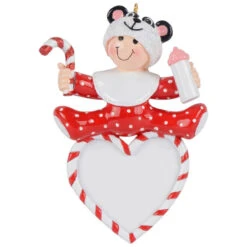 Personalized Baby In Panda Hat Ornament