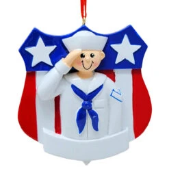 Personalized Navy Ornament