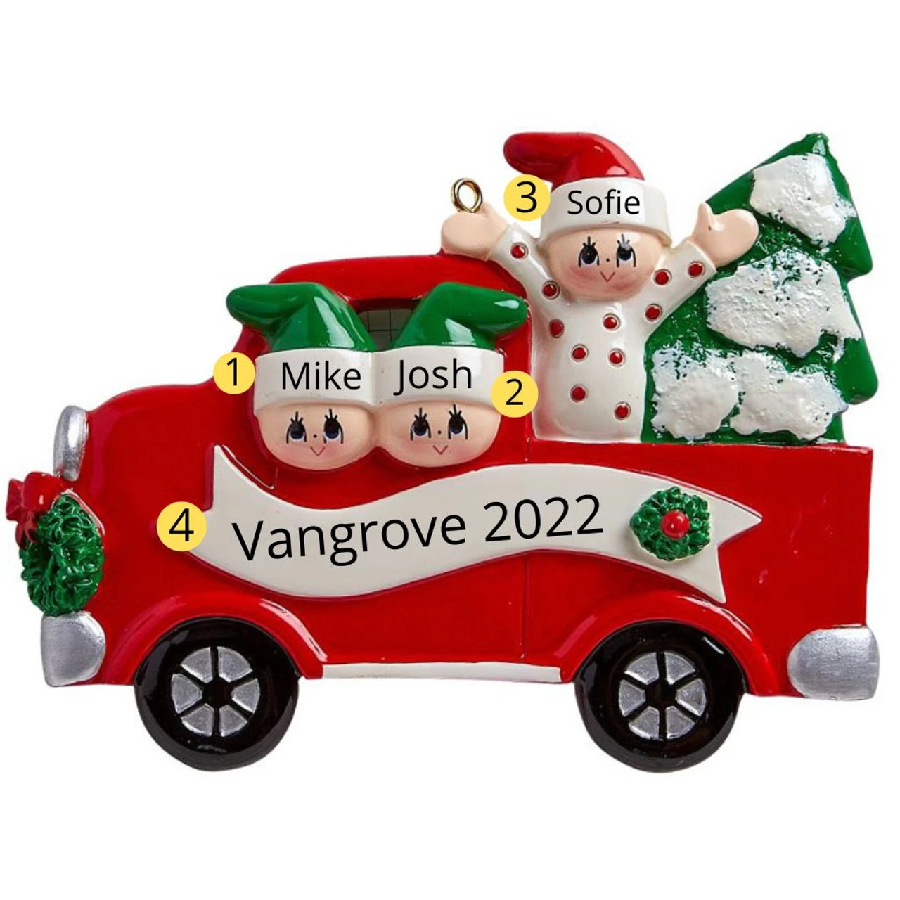 Personalized Tree Day Family Of 3 Ornament 4 Personalized Tree Day Family Of 3 Ornament - Image 2