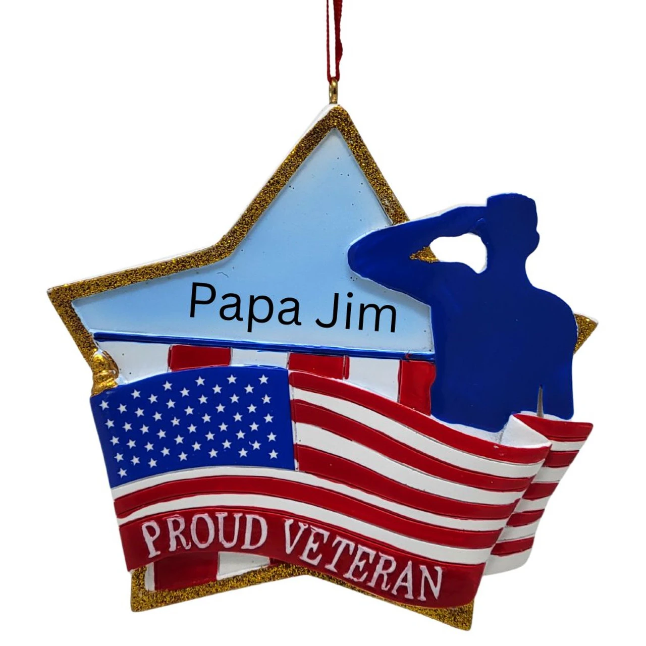 Kurt Adler Personalized Proud Veteran Ornament 4 Kurt Adler Personalized Proud Veteran Ornament - Image 2