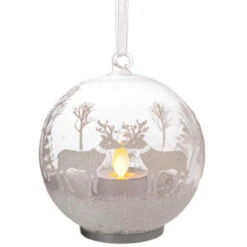 LED Glass Reindeer Ornament