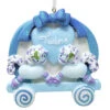 Kurt Adler Personalized Blue Baby Twins Horses Ornament