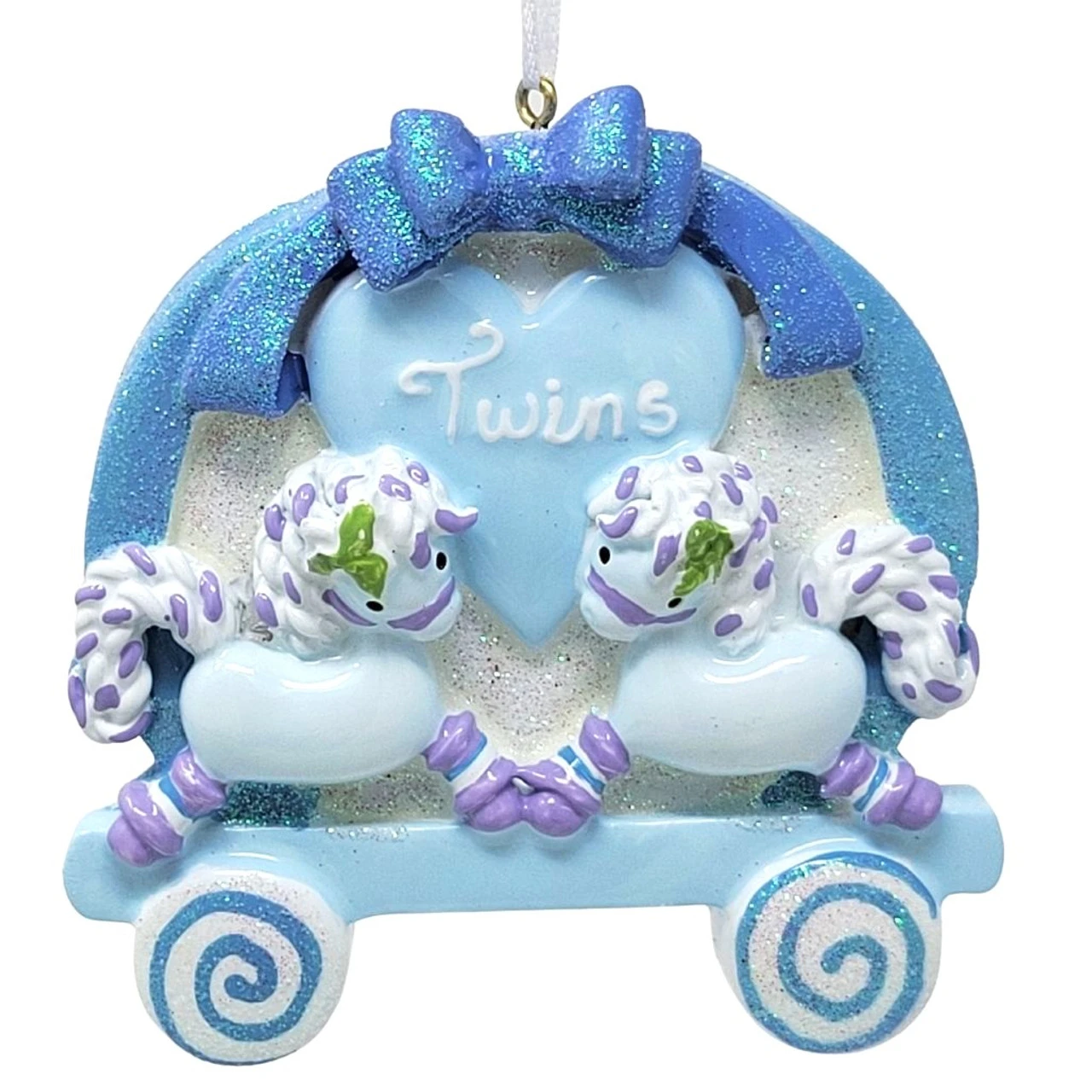 Kurt Adler Personalized Blue Baby Twins Horses Ornament 3 Kurt Adler Personalized Blue Baby Twins Horses Ornament