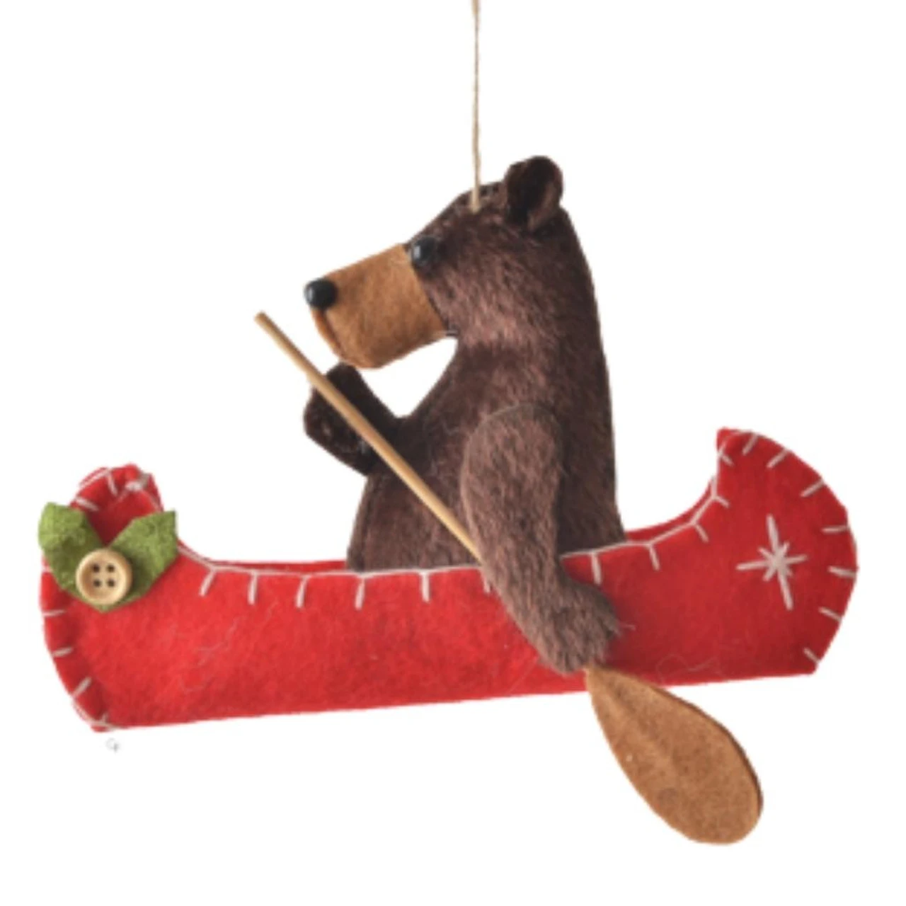 Bear In A Canoe Rowing Ornament 3 Bear In A Canoe Rowing Ornament