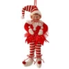 Red Velvet Bendable Peppermint Elf Ornament