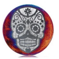Mr. Skull Medallion Ornament Handcrafted From Raku Potteryworks