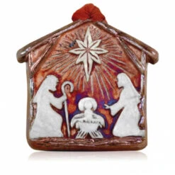 Nativity Raku Ornament Handcrafted From Raku Potteryworks