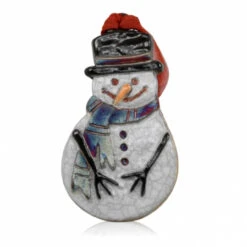 Snowman Raku Ornament Handcrafted From Raku Potteryworks