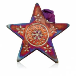 Star Raku Ornament Handcrafted From Raku Potteryworks