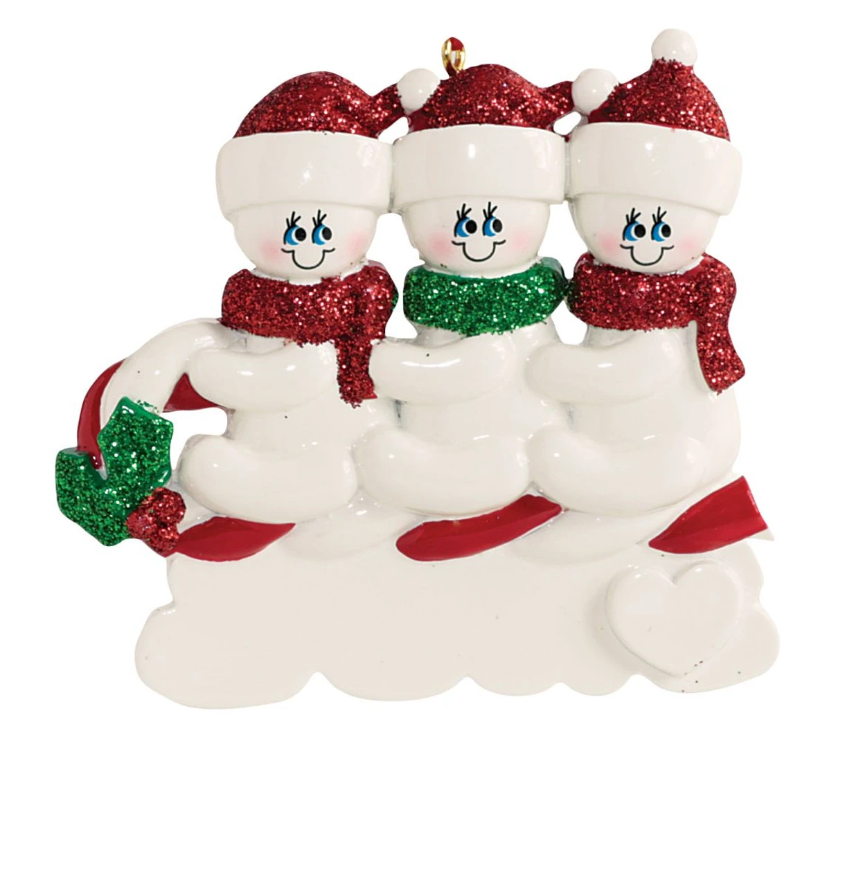 Personalized 3 Snowmen On A Tobbogan Ornament 3 Personalized 3 Snowmen On A Tobbogan Ornament
