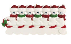 Personalized 7 Snowmen On A Tobbogan Ornament