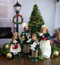 Byers' Choice - Stocking Family Woman With A Red Stocking Caroler -Ornaments Shop Byers Choice Stocking Fmaily 2022 1227W 1227M 1227G 1227B 79309.1648485994