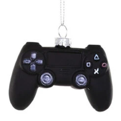 Cody Foster Glass Black Video Game Controller Ornament