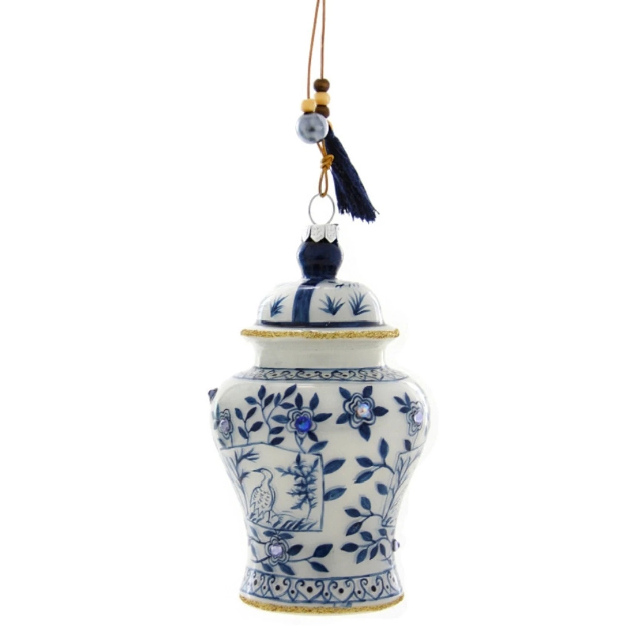 Cody Foster Glass Dark Blue Chinoiserie Ginger Jar Ornament 3 Cody Foster Glass Dark Blue Chinoiserie Ginger Jar Ornament