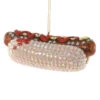 Cody Foster Glass Jeweled Hot Dog Ornament