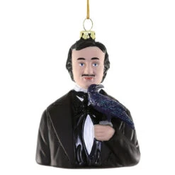Cody Foster Edgar Allan Poe Glass Ornament