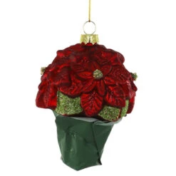 Cody Foster Glass Grocery Store Poinsettia Ornament
