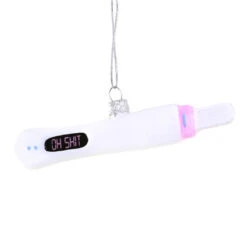 Cody Foster Oh Shit Pregnancy Test Glass Ornament
