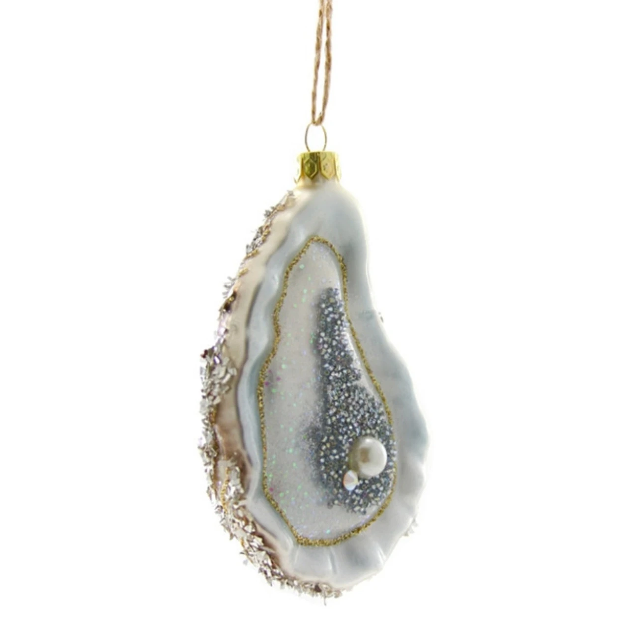 Cody Foster Glass Silver Oyster With Pearl Ornament 3 Cody Foster Glass Silver Oyster With Pearl Ornament