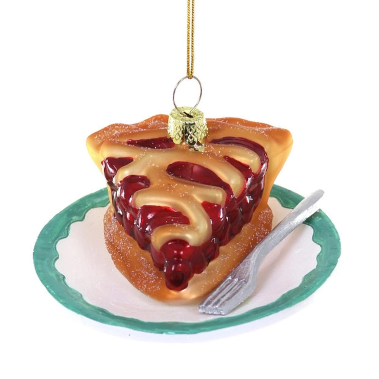 Cody Foster Glass Cherry Pie Slice Ornament 3 Cody Foster Glass Cherry Pie Slice Ornament