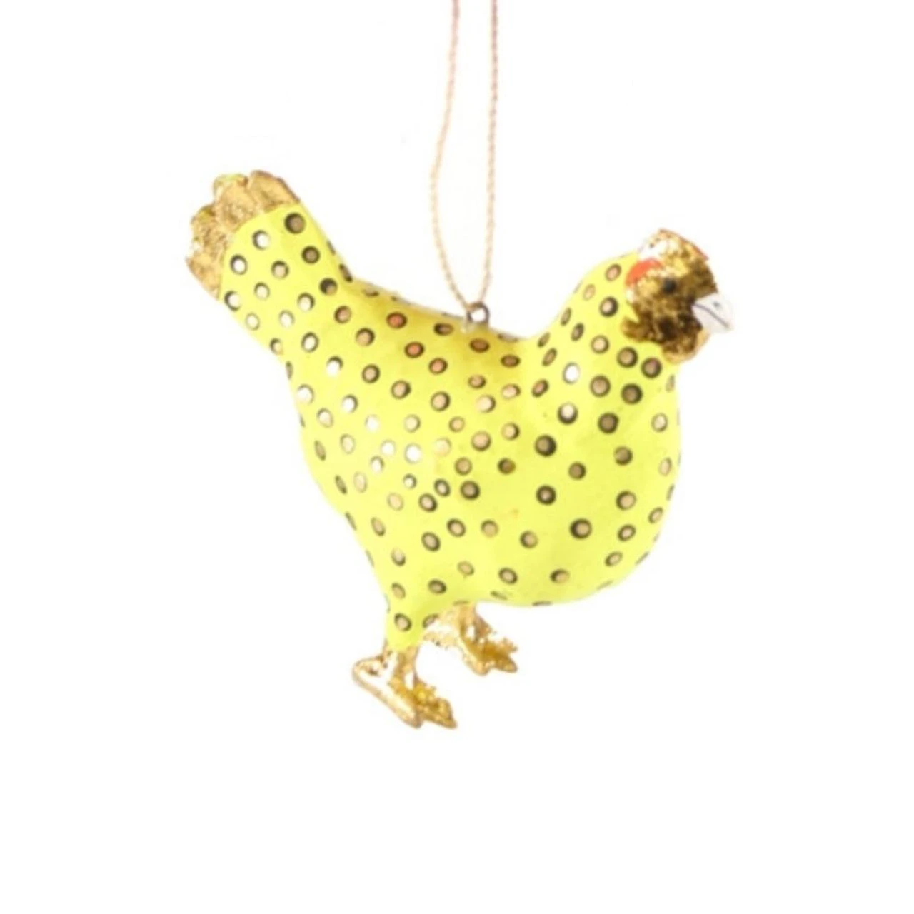 Cody Foster Paper Mache Bright Yellow Merriment Hen Ornament 3 Cody Foster Paper Mache Bright Yellow Merriment Hen Ornament