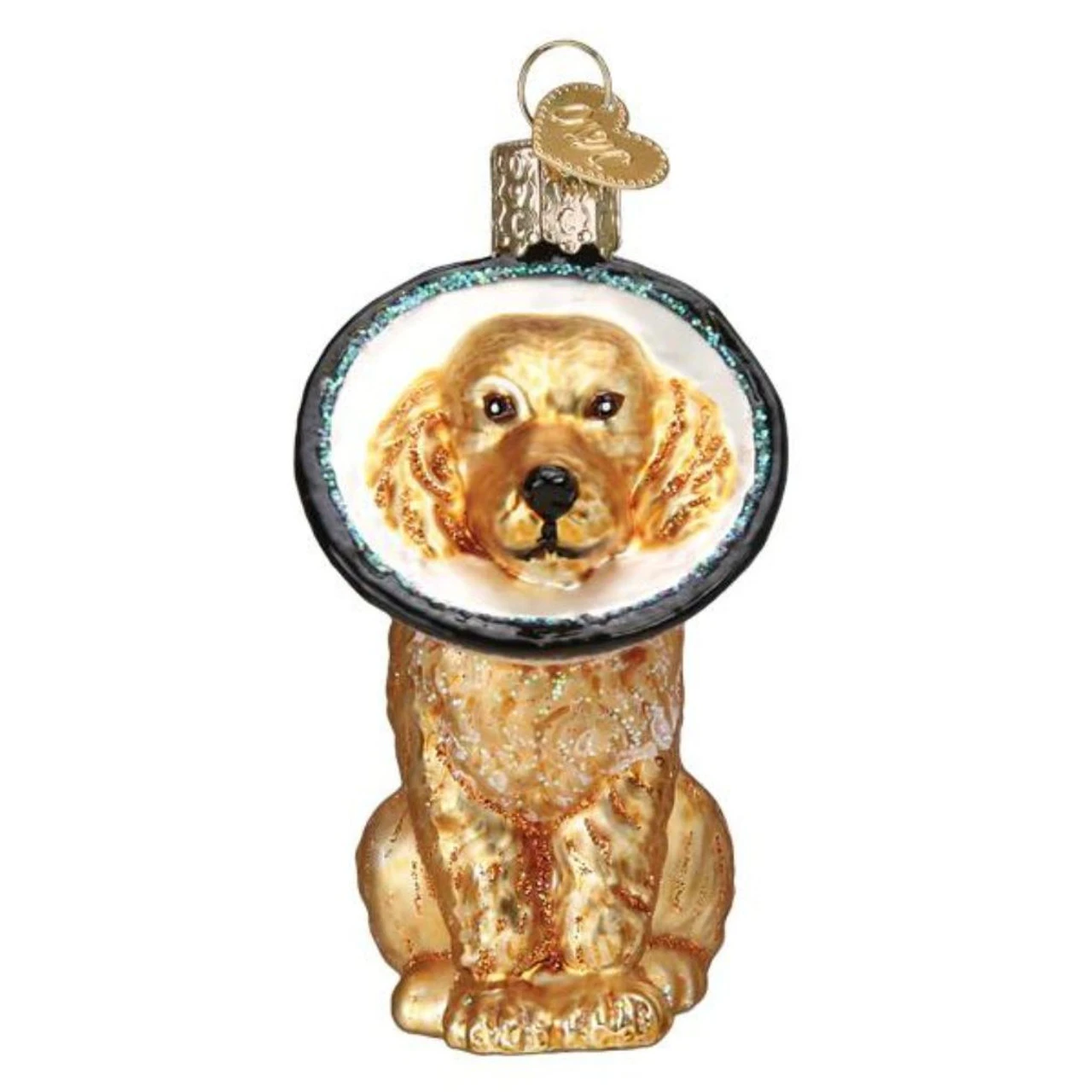 Cone Of Shame Injured Dog Blown Glass Ornament 5 Cone Of Shame Injured Dog Blown Glass Ornament - Image 3