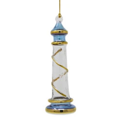 Egyptian Museum Glass Blue Lighthouse Ornament