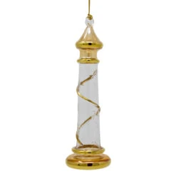 Egyptian Museum Glass Yellow Lighthouse Ornament