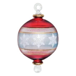 Egyptian Museum Snowflake Etched Glass Ornament