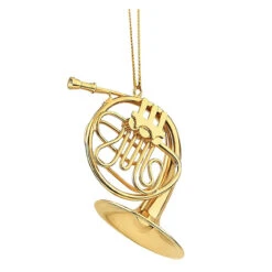 Gold French Horn Ornament