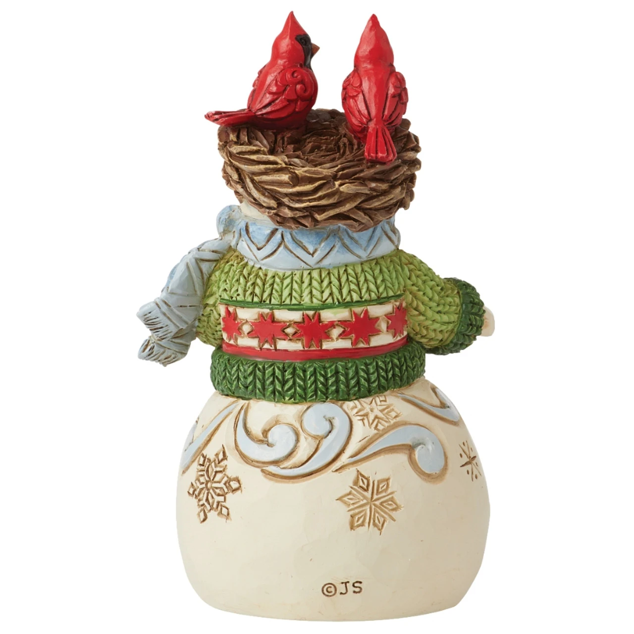 Jim Shore - Heartwood Creek - Mini Snowman With Nest On Head Figurine - Image 2
