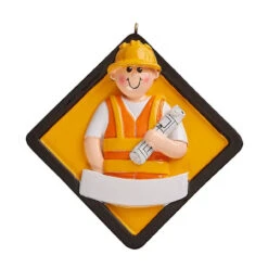 Personalized Construction Worker Ornament