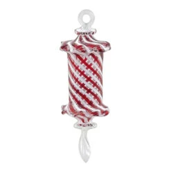Red And White Striped Piece Of Candy Ornament