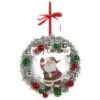 Vintage Santa In Silver Wreath "Merry Christmas" Ornament -Ornaments Shop Santa in silver wreath ornament 34874.1679516513